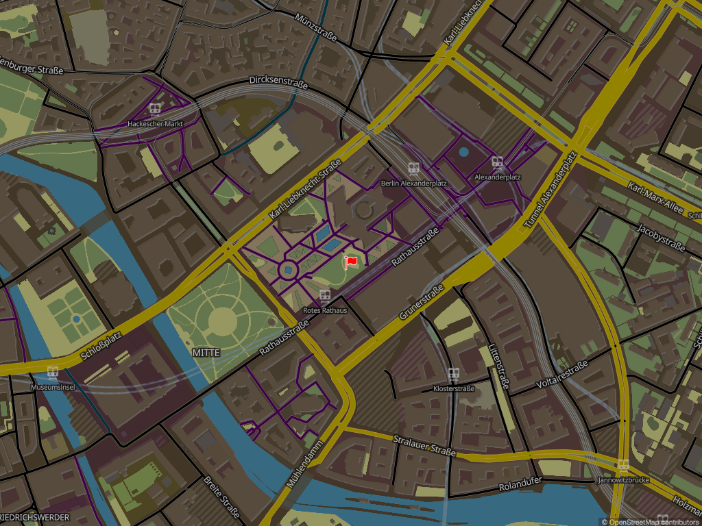 screenshot of LocatorMap in dark mode