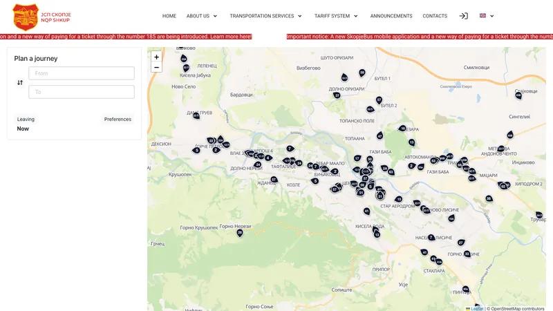 Skopje Public Transport Planner